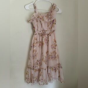 Girls Zhenzi Cream Ruffle Detail dress